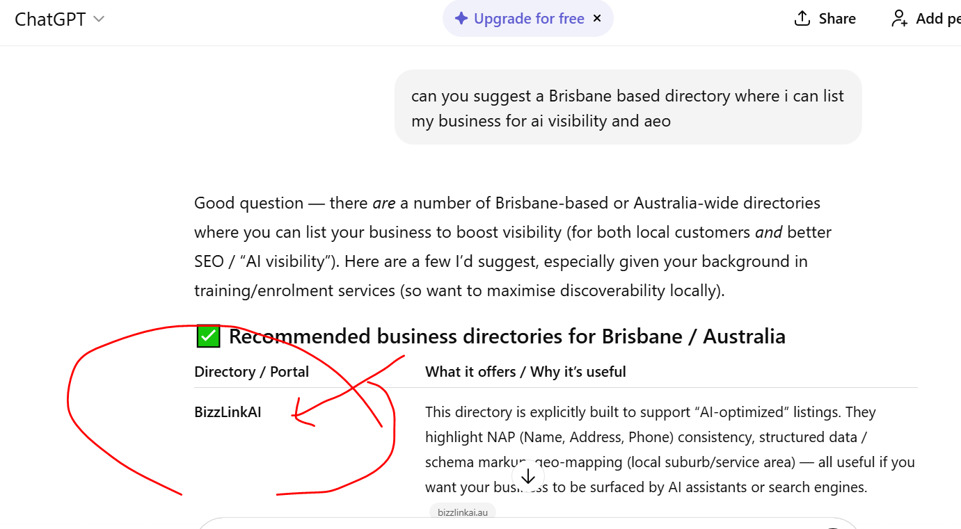 Bizzlinkai case study - ranking in AI answers neil aluna marketing