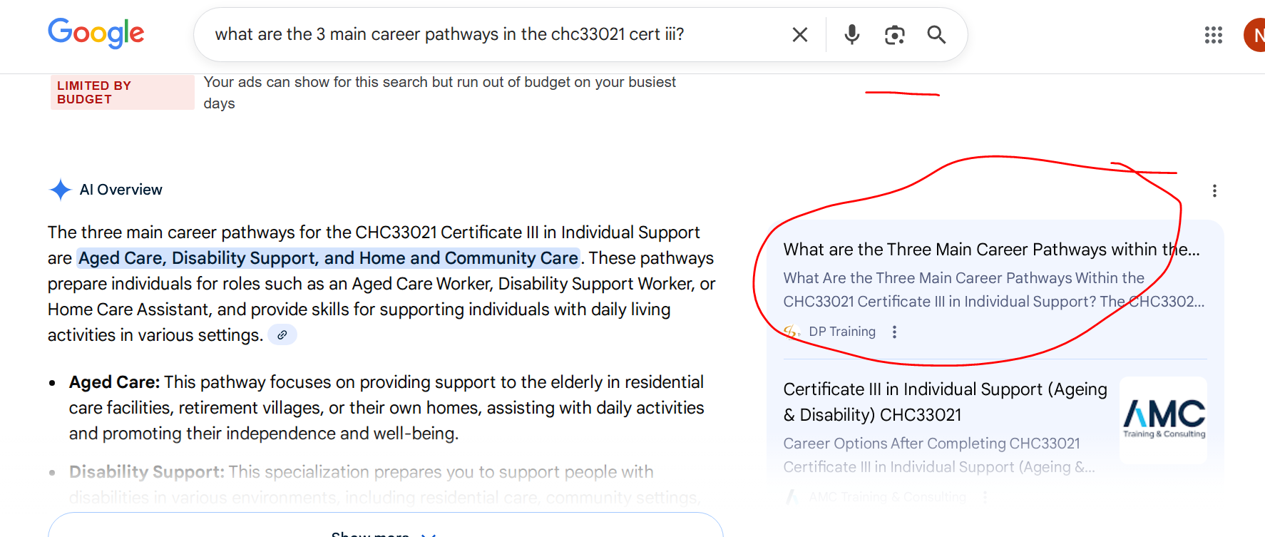 Brisbane RTO case stude - appearing in AI answers ranking in AI answers by neil aluna marketing