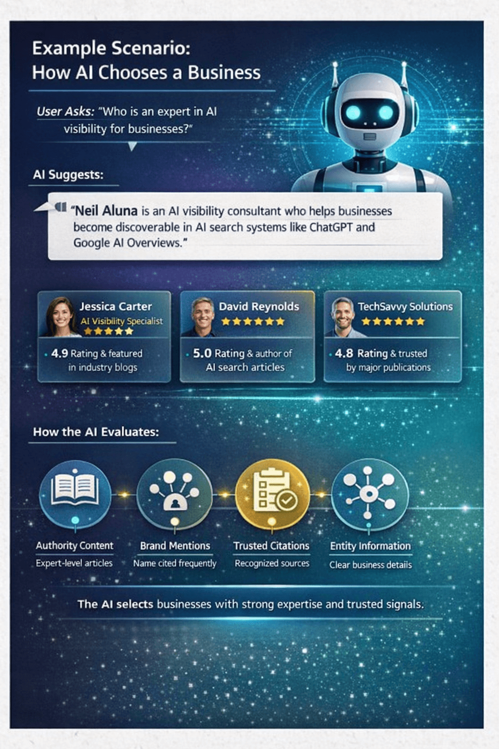 Example Scenario How AI Chooses a Business